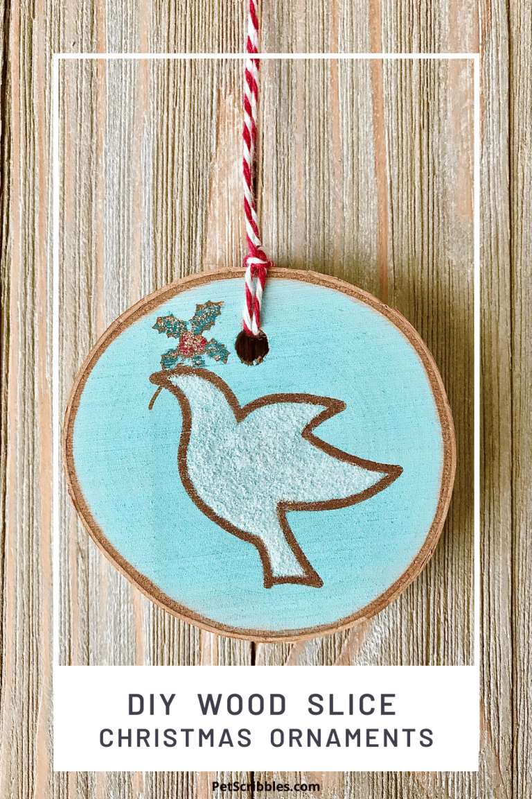 DIY Wood Slice Ornaments for Christmas Garden Sanity by Pet Scribbles