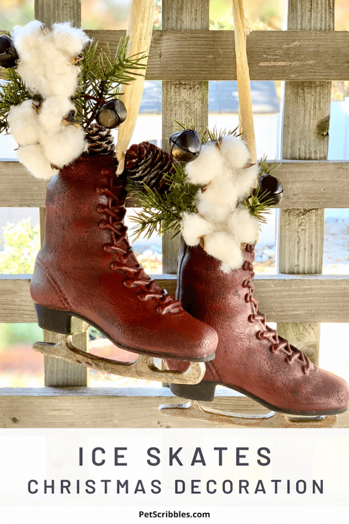 Ice Skates Christmas Decoration dollar store makeover Garden Sanity