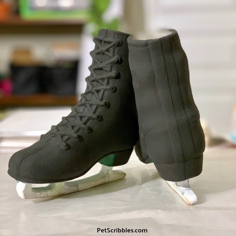 ice skates painted black