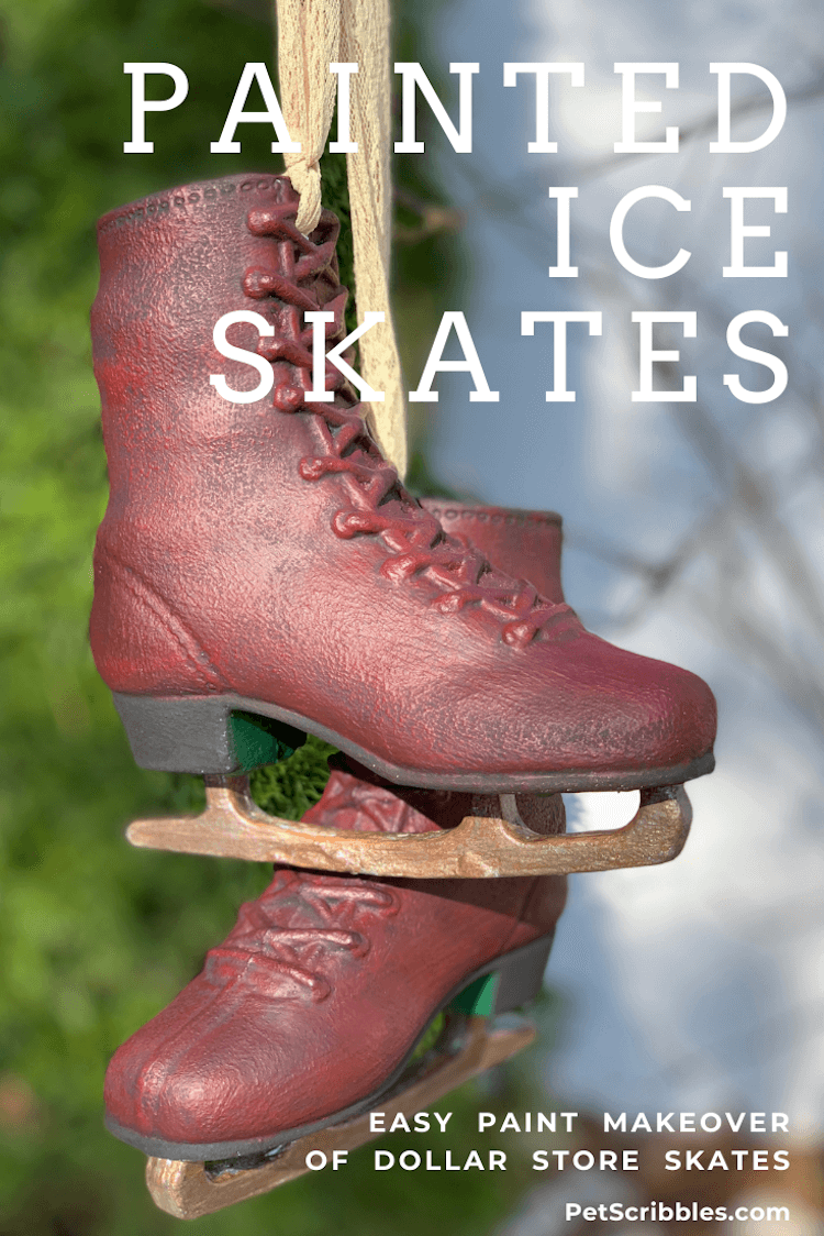 painted ice skates decoration