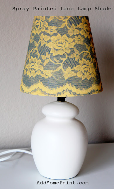 spray paint and lace lampshade