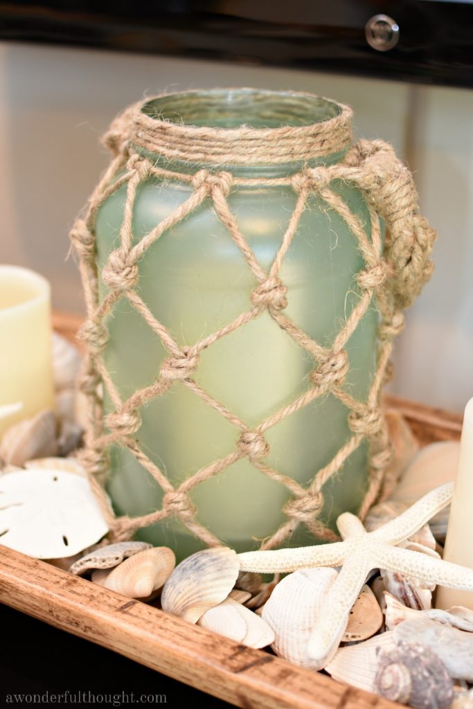 DIY Sea Glass Rope Lantern