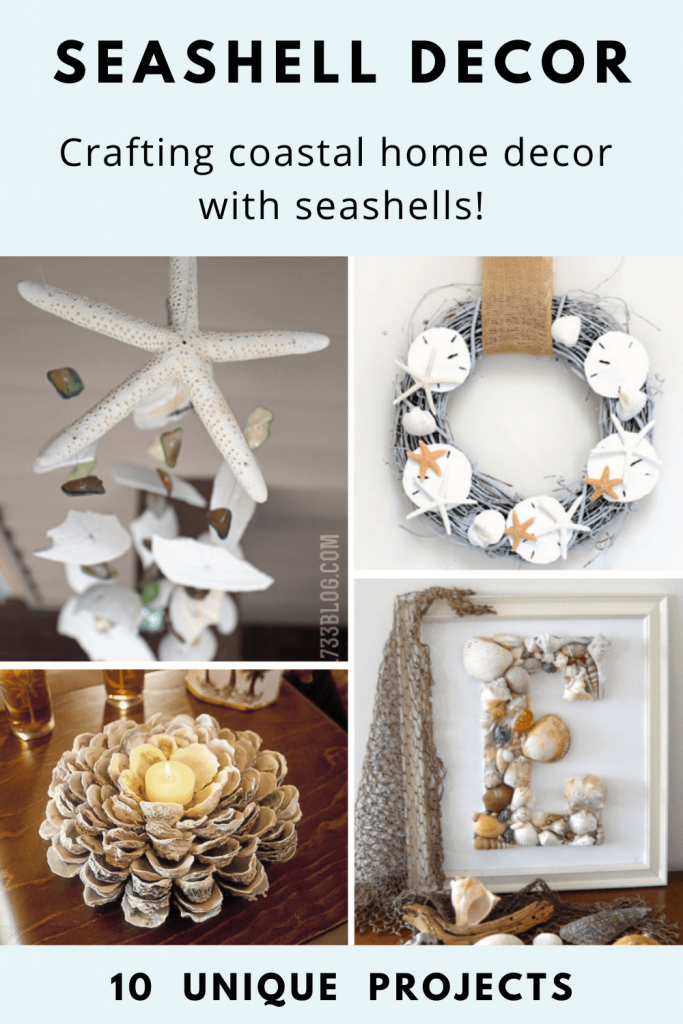 DIY Seashell Decor tutorials for coastal home decor