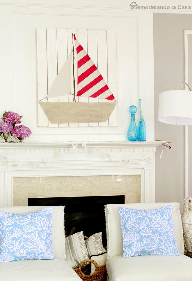 summer mantel sailboat wall art